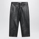 The Frankie Shop Lior Capri Pants In Black Lamb Leather