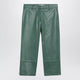 The Frankie Shop Olivet Wideleg Faux Leather Pants In Green