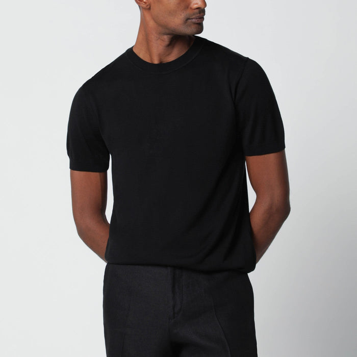 Lardini Black Wool-Blend Knit