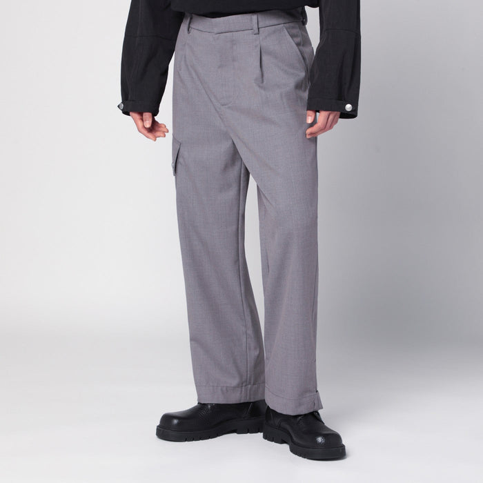 Oamc Peacemaker Grey Wool-Blend Trousers