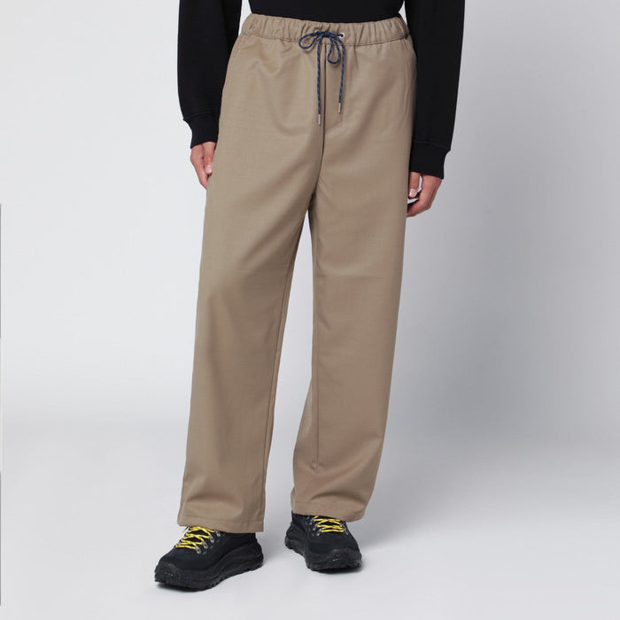 Oamc Beige Base Trousers In Wool Blend