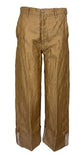Seventy Mustard Yellow Slub Wide Trousers