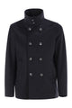 Herno Double-Breasted Jacket In Wool-Effect Fabric With High Collar