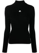 Courregès Courrèges Rib Knit Mock Neck Sweater