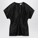 Loulou De Saison Black T-Shirt In Linen And Silk