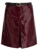 Self-Portrait Bordeaux Leather Skirt