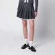 Self Portrait Pleated Wool Mini Skirt With Lace Trim In Grey