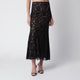 Self Portrait Lace Midi Skirt In Black