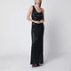 Self Portrait Draped Rhinestone-Embellished Maxi Dress In Black