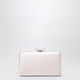 Self Portrait Satin Clutch With Crystal Bow In Pink