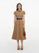 Self-Portrait Twill Belted Midi Dress