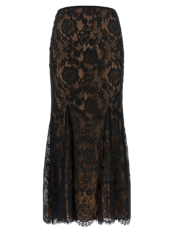 Self Portrait 'Black Lace Midi' Skirt