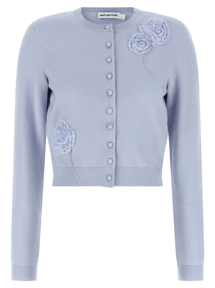 Self Portrait 'Blue Flower Knit' Cardigan