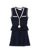 Self-Portrait Peplum Pointelle Knit Mini Dress