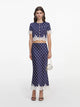 Self-Portrait Polka Dot Satin Midi Skirt