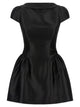 Self Portrait 'Black Taffetà Collared Mini' Dress