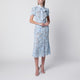 Self-Portrait Tieneck Lace Midi Dress In Blue