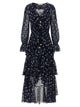 Self Portrait 'Polka Dot Georgette Ruffle Maxi' Dress