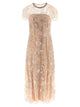 Self Portrait 'Pink Flower Sequin Embellished Midi' Dress
