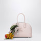 Self-Portrait Mini Embossed Leather Bowling Bag In Pink