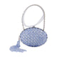 Self-Portrait Oval Crystal Chain Clutch Bag -  - Synthetic - Purple