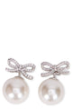 Self-Portrait Button Earrings With Crystals