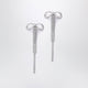 Self-Portrait Double Crystal Bow Drop Earrings In Silverplated Brass