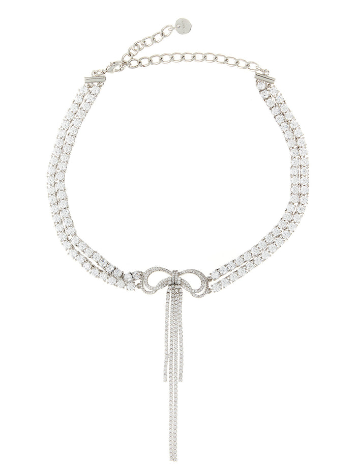 Self Portrait 'Double Crystal Bow' Necklace