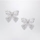 Self-Portrait Crystal Bow Earrings In Silverplated Brass