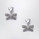 Self-Portrait Heart Drop Earrings With Crystal Bow In Silver