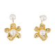 Self-Portrait Flower Pearl Jacket Earrings -  - Metal - Gold