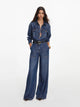 Self-Portrait Denim Relaxed Fit Jumpsuit
