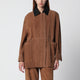 Nour Hammour Grange Jacket In Tobacco Suede Leather