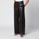 Nour Hammour Coda Wide-Leg Brown Leather Trousers
