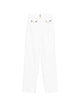 Elisabetta Franchi Ivory Cotton Elastane Trousers
