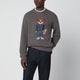 Maison Kitsuné Grey Mélange Sweater With Dressed Fox Intarsia