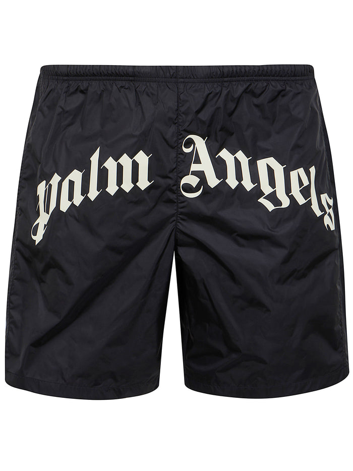 Palm Angels Curved Logo Swimshort