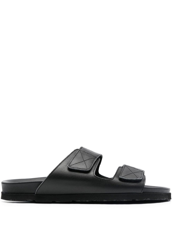 Palm Angels Leather Slides With Logo