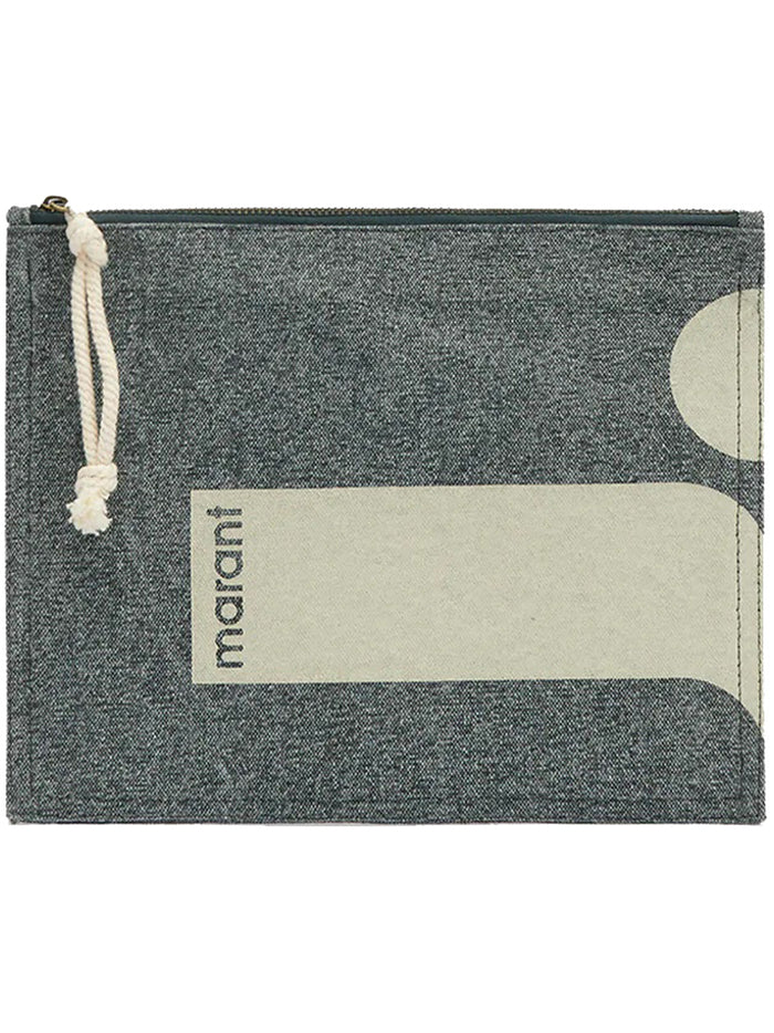 Isabel Marant Black Cotton Clutches Pouch