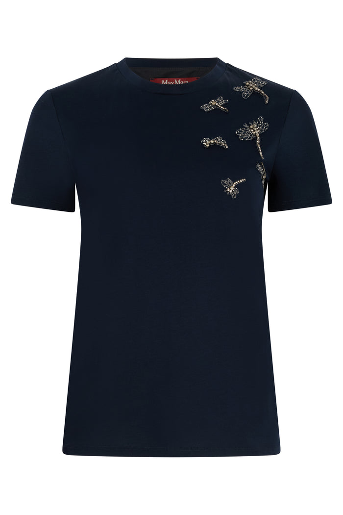 Max Mara Studio Pontile Cotton Crew-Neck T-Shirt