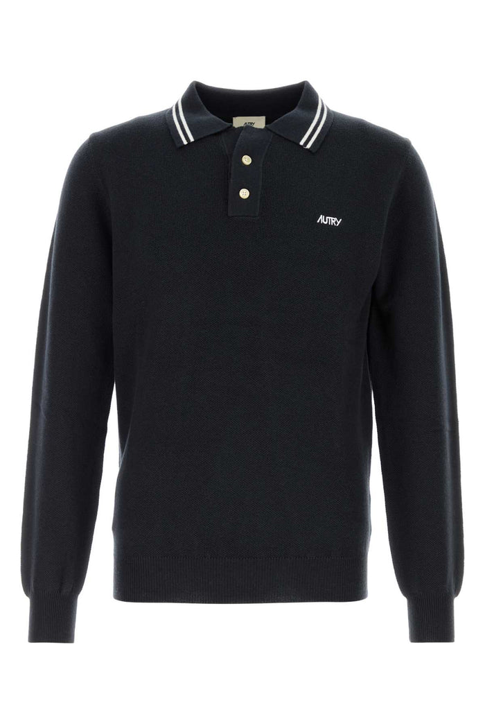 Autry Blue Knit Polo Shirt