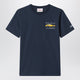 Mc2 Saint Barth Blue T-Shirt With Car Embroidery