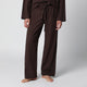 Tekla Brown Cotton Pajama Trousers