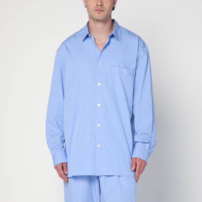 Tekla  Cornflower Blue Pyjama Shirt