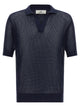 Riviera Project Openwork Cotton Polo Shirt