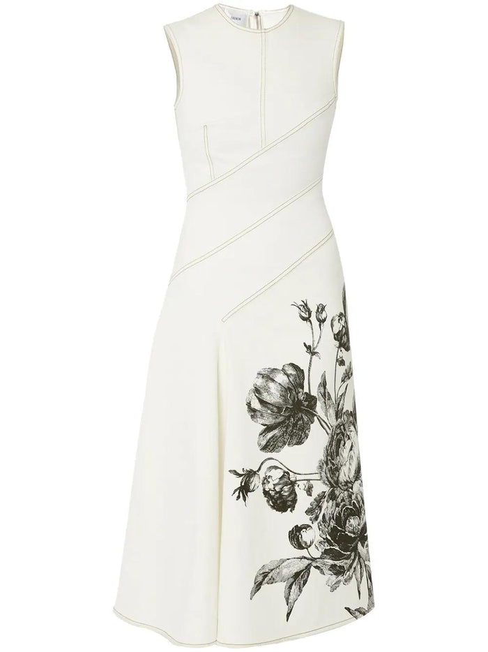 Erdem Vestido Sin Mangas Flores Crudo