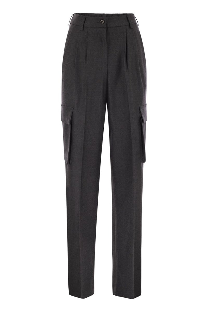 Herno Cargo Trousers In Wool And Viscose Blend