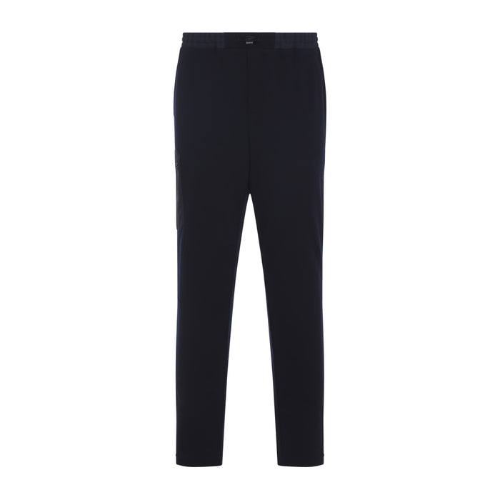 Sease Navy Blue Jersey Virgin Wool Jogger Pants