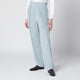 Blazé Milano Tomo Light Blue Trousers In Silk And Linen