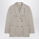 Palm Angels Beige Double-Breasted Cotton Jacket